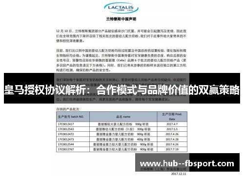 皇马授权协议解析：合作模式与品牌价值的双赢策略